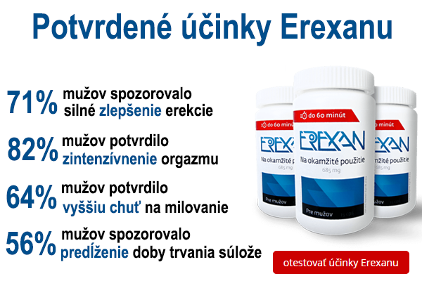Až 71% mužov, ktorí užívali Erexan, potvrdilo výrazné spevnenie erekcie!