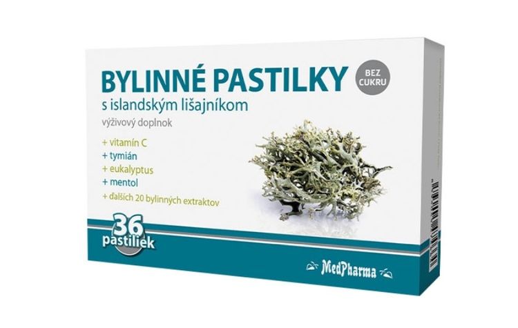 MedPharma bylinné pastilky s islandským lišajníkom zloženie