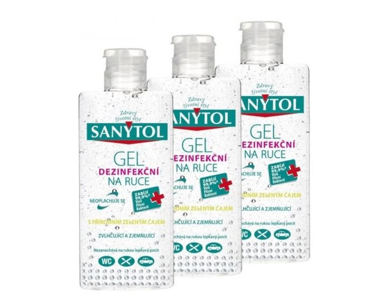 Sanytol dezinfekčný gél na ruky 75 ml 3-balenie 