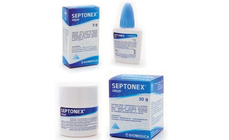 Septonex puder proti baktériám a plesniam