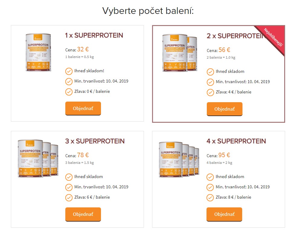 Výber balenia Blendea Superproteín