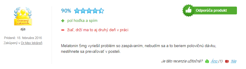 Recenzie a skúsenosti s užívaním melatonínu