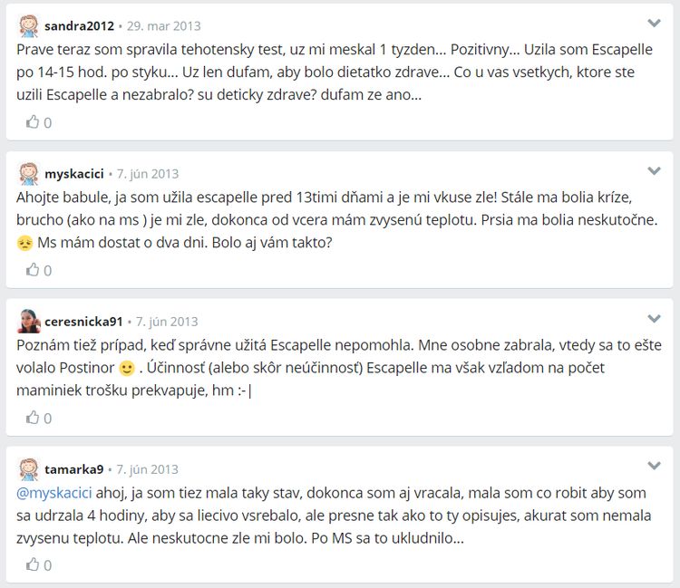 Skúsenosti s tabletkou po Escapelle modrykonik.sk