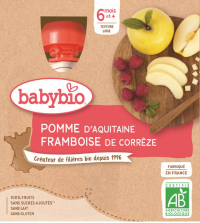 Babybio jablko malina 4 x 90 g