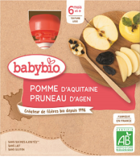 Babybio Kapsička jablko slivka 4 x 90 g