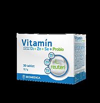 Biomedica Vitamín D3+Zn+Se+Probio 30 tabliet