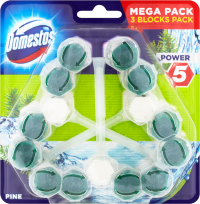 Domestos Power 5 tuhý WC blok Pine 3 x 55 g