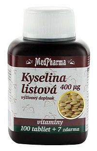 MedPharma Kyselina listová 400 mcg 107 tabliet