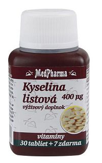 MedPharma Kyselina listová 400mcg 37 tabliet