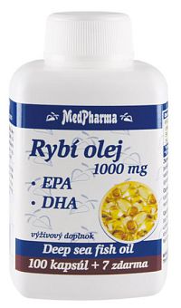 MedPharma Rybí olej 1000mg+EPA+DHA tabliet 107