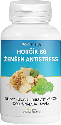 MOVit Hořčík B6 Ženšen Anti-stress 60 kapsúl