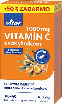 Vitar vitamín C 1000mg + rakytník 80+ 40 tabliet