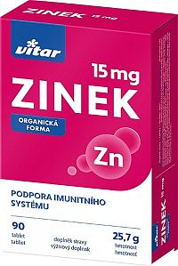 Vitar Zinek 15 mg 90 tabliet