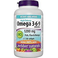 Webber Naturals Omega 3-6-9 1200 mg 150 kapsúl