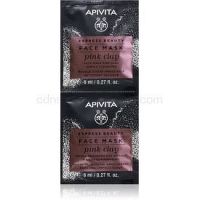 Apivita Express Beauty Pink Clay čistiaca ílová pleťová maska 2 x 8 ml
