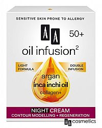 AA Oil Infusion Nočný regeneračný a spevňujúci krém 50+ 50 ml