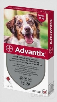 Advantix Spot-on pre psy od 10 do 25 kg 1×2,5 ml, pipeta