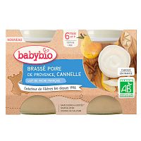 BABYBIO Brassé hruška škorica 2x130 g