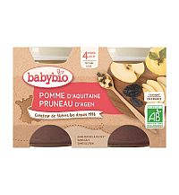 BABYBIO Príkrm jablko slivka (2x 130 g)