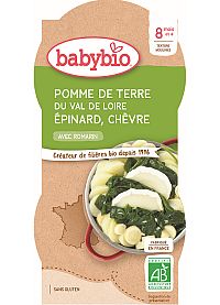 Babybio Zemiaky so špenátom paštrnákom a kozím syrom 2 x 200 g