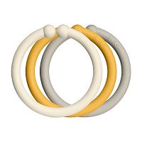 BIBS Loops krúžky ivory/honey bee/sand 1×12ks