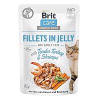 Brit Kapsička Care Cat Fillets In Jelly With Tender Turkey & Shrimps 85g 1×85 g