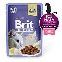 Brit Kapsička Prem Cat Delic Fillets In Jelly With Beef 1×85 g, kompletné vlhké krmivo pre dospelé mačky
