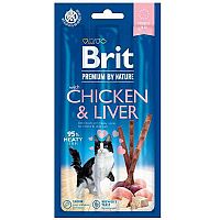 Brit Premium By Nature Cat Sticks With Chicken & Liver 1×3ks, mäsové tyčinky pre mačky
