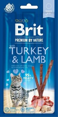 Brit Premium By Nature Cat Sticks With Turkey & Lamb 1×3ks, mäsové tyčinky pre mačky