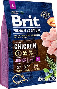 Brit Premium By Nature Junior s 3kg 1×3 kg, granule pre psy