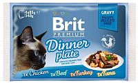 Brit Premium Cat Delicate Fillets In Gravy Dinner Plate 340g (4×85g) 4×85 g