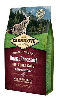 Carnilove Cat Grain Free Duck&Pheasant Adult Hairball Control 1×2 kg, granule pre mačky