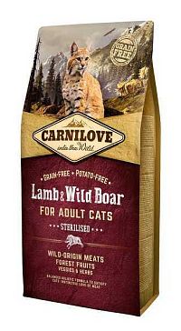 Carnilove Cat Grain Free Lamb&Wild Boar Adult Sterilised 1×6 kg, granule pre mačky
