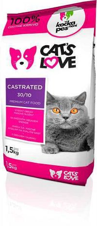 Cats Love Castrated 1×1,5 kg, granule pre mačky