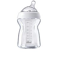 CHICCO Fľaša dojčenská sklo Natural Feeling 250 ml, neutral 2m+ 1×1 ks, objem 150ml