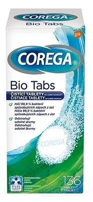 Corega Bio Antibakteriální tablety 136 ks