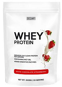 Descanti Whey Protein White Chocolate Strawberry 1×1000 g, proteínový prášok