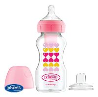 Dojčenská antikoliková fľaša Options+ Wide-Neck 270ml 2v1 ružová s náustkom 1 kus