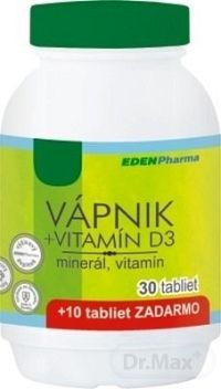 EDENPharma VÁPNIK + VITAMÍN D3 tbl 30+10 (40 ks)