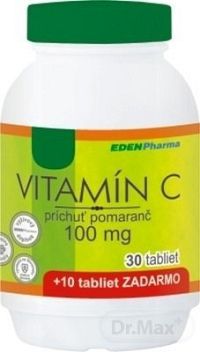 EDENPharma VITAMÍN C 100 mg príchuť pomaranč tbl 30+10 (40 ks)