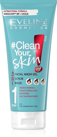 EVELINE Pure Control 3v1 gél + peeling + maska