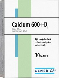 GENERICA Calcium 600+D3 tbl 1x30 ks