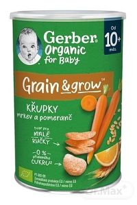 Gerber Organic CHRUMKY Pšenično-ovsené 1×35 g, s mrkvou a pomarančom (od ukonč. 10. mesiaca)