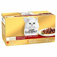 Gourmet Gold Cat kúsky mäsa v šťave 4 x 85 g