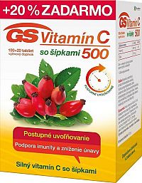 GS Vitamín C 500 so šípkami 120 kapsúl