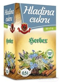 HERBEX ČAJ HLADINA CUKRU 20×3 g, bylinná zmes