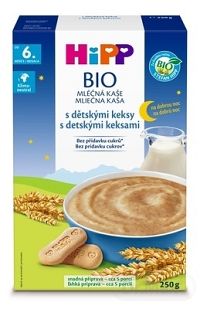HIPP BIO MLIEČNA KAŠA Dobrú noc S detskými keksami 1×250 g, mliečna kaša