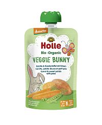 Holle Veggie Bunny Bio pyré mrkva sladké zemiaky a hrášok + 100 g