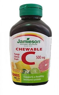 JAMIESON VITAMÍN C 500 mg citrusové ovocie tbl na cmúľanie, 100+20 (120 ks)
