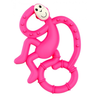 MATCHSTICK MONKEY Mini Monkey hryzátko s antimikrobiálnym povrchom - ružová 1×1 ks, hryzátko pre deti